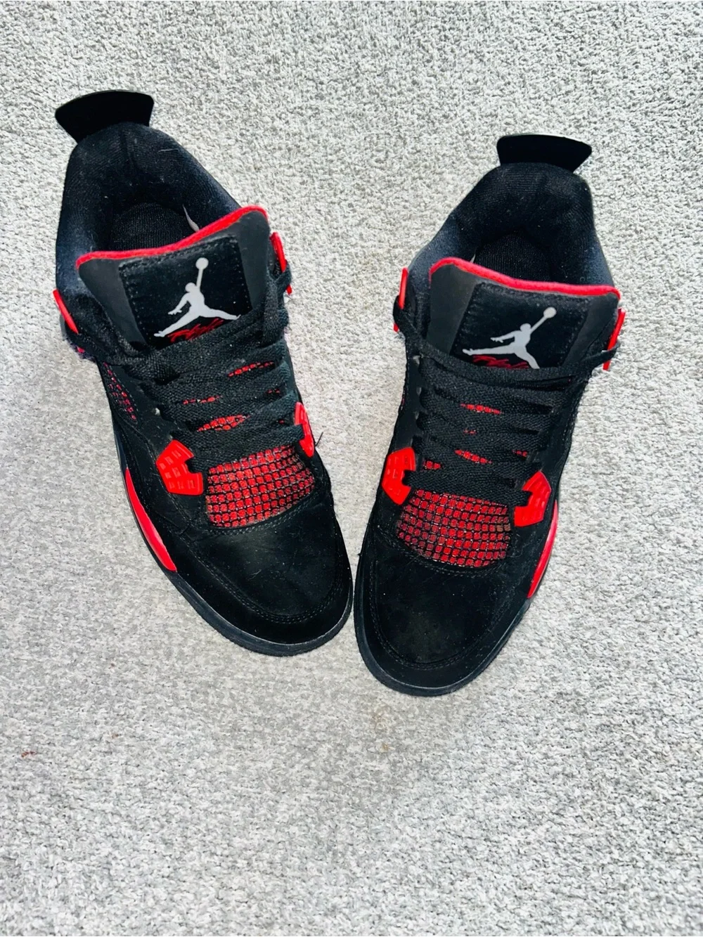 Jordan Black and Red Retro Basketball Sneakers